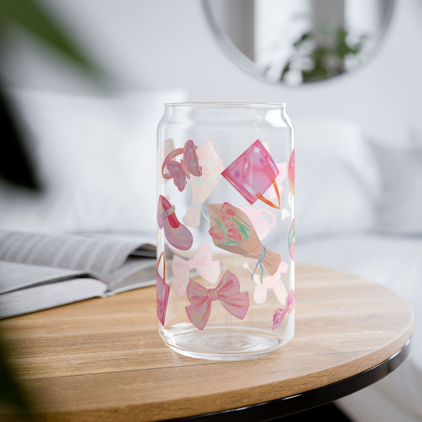 Pink Girly Glass Tumbler