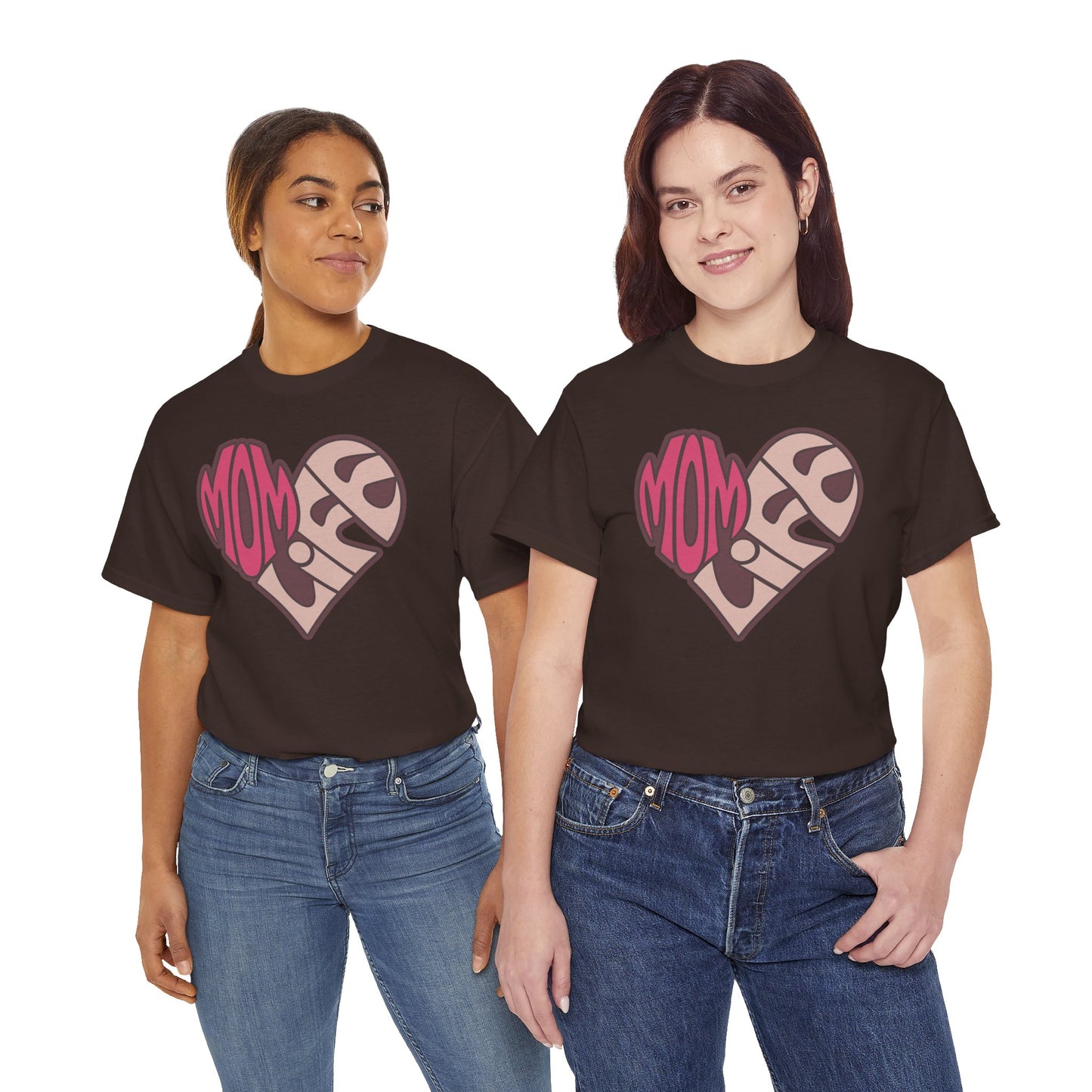 Heart Shaped Mom Life Cotton Tee