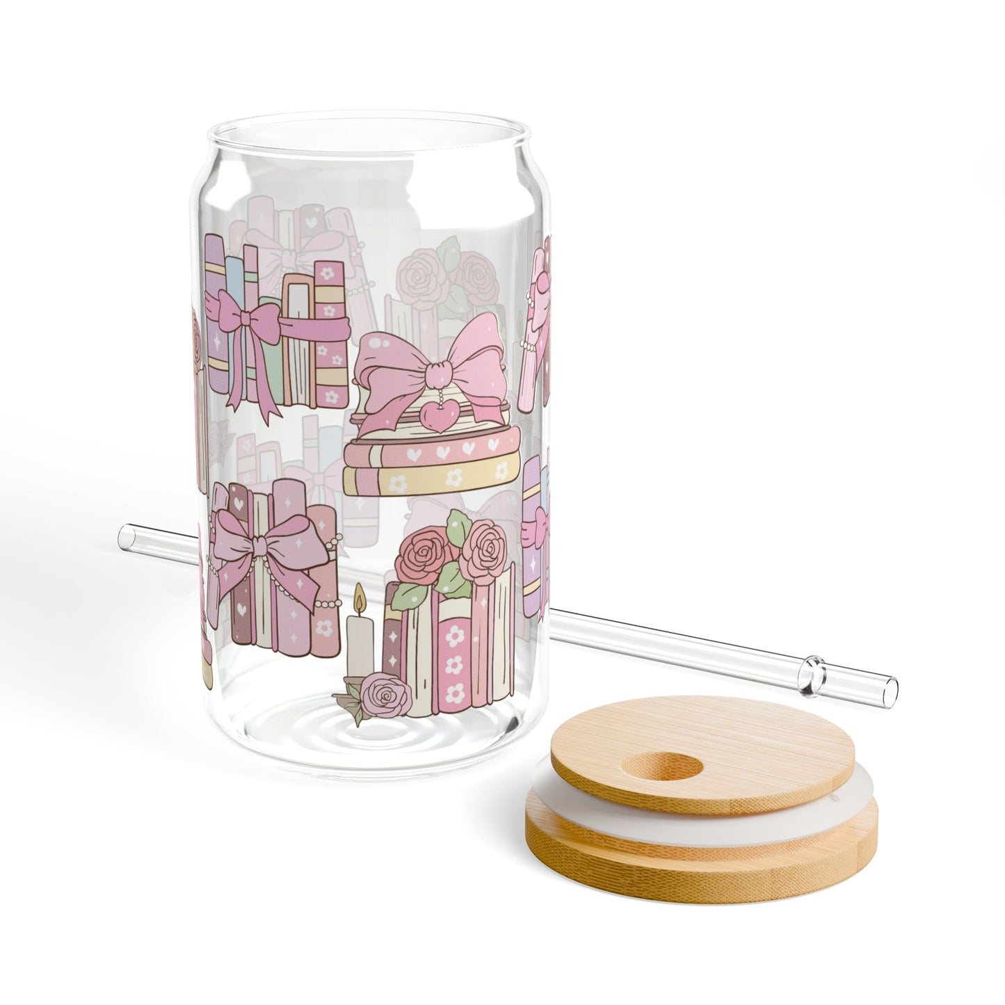 Coquette Book- Themed Glass Jar
