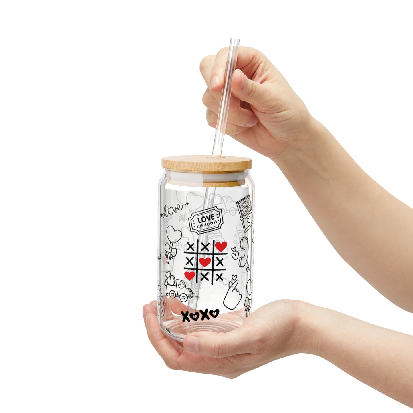 XOXO Love Doodle Glass Jar