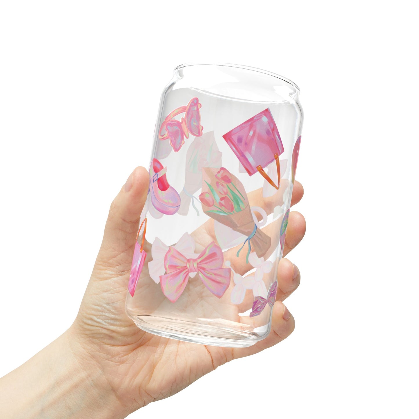 Pink Girly Glass Tumbler