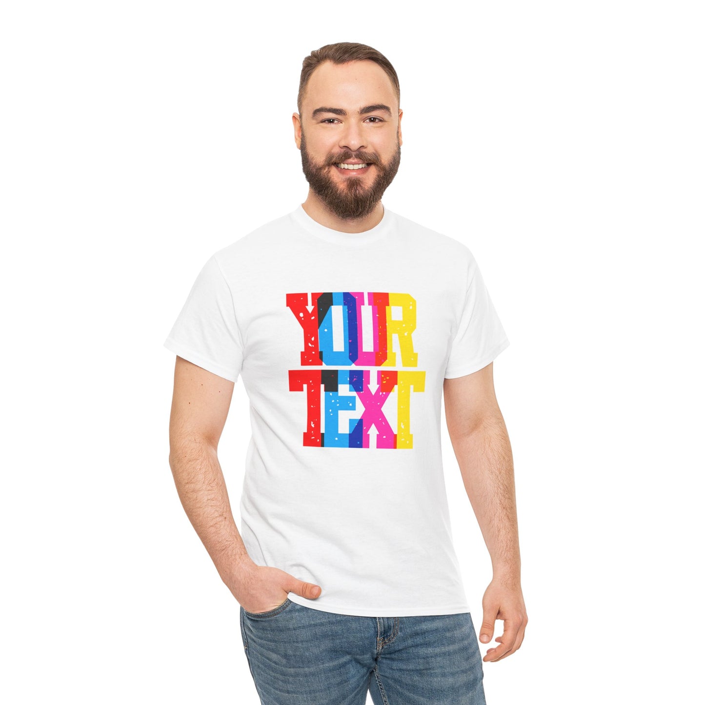 Customaizable Bold Block Lettering Unisex Heavy Cotton Tee