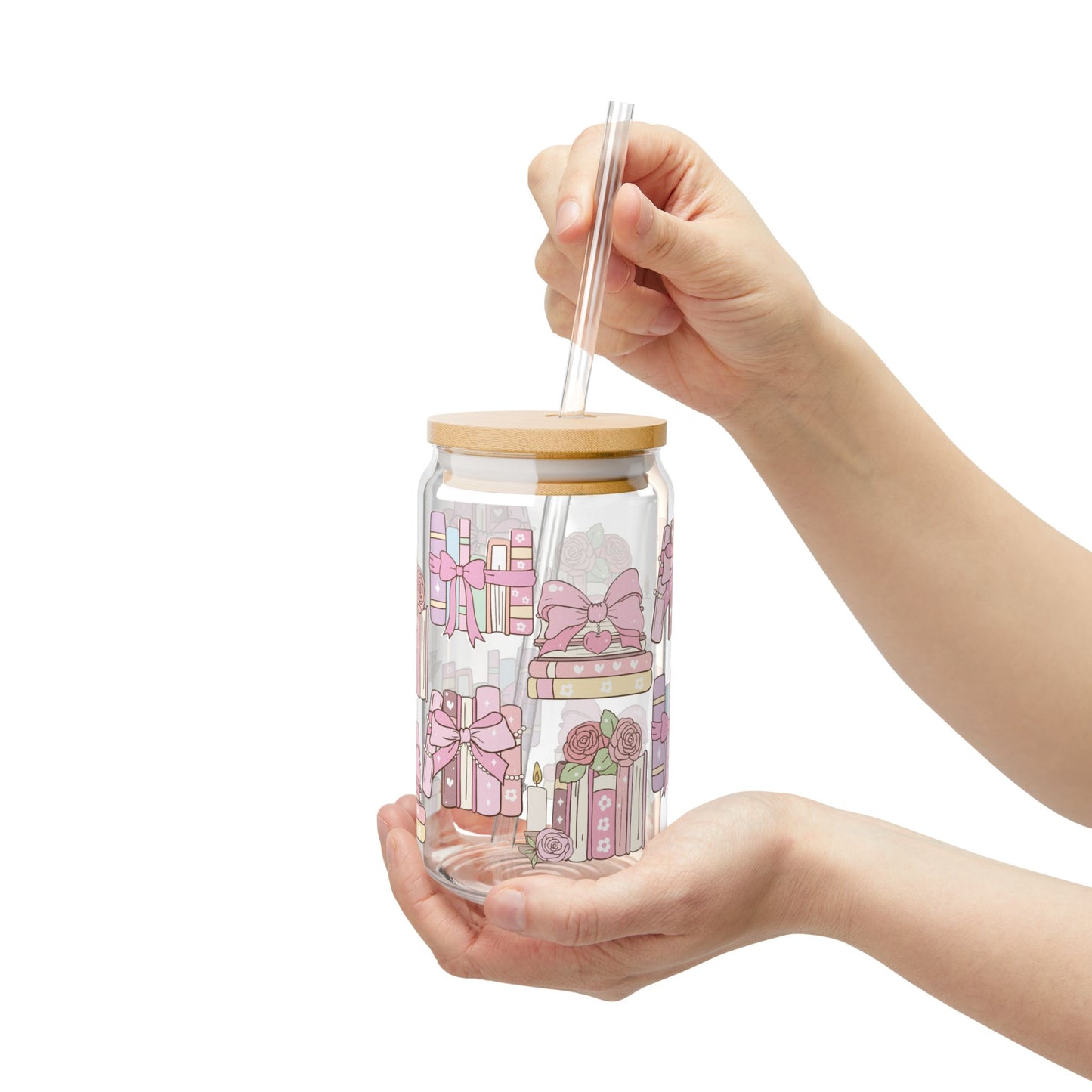 Coquette Book- Themed Glass Jar