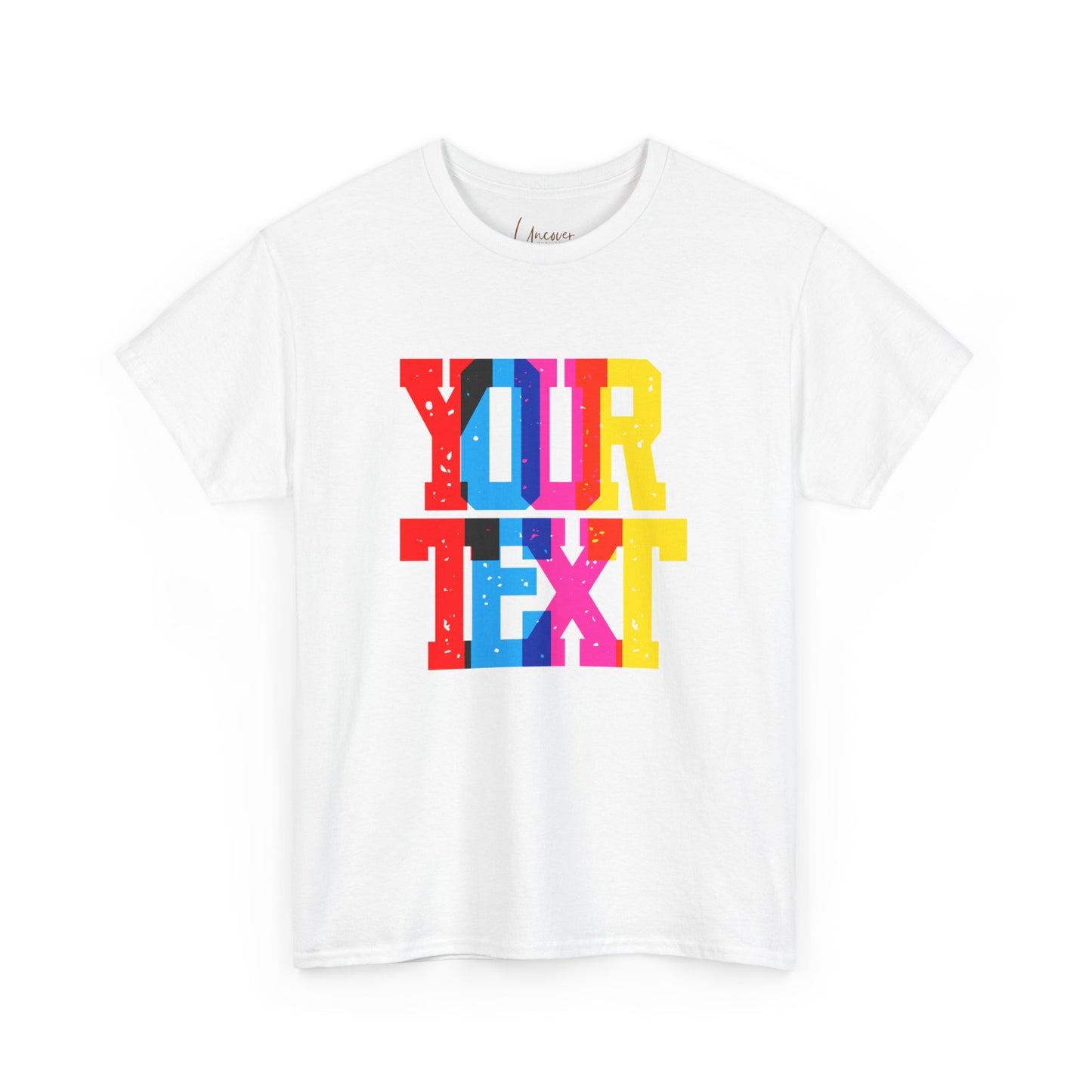 Customaizable Bold Block Lettering Unisex Heavy Cotton Tee
