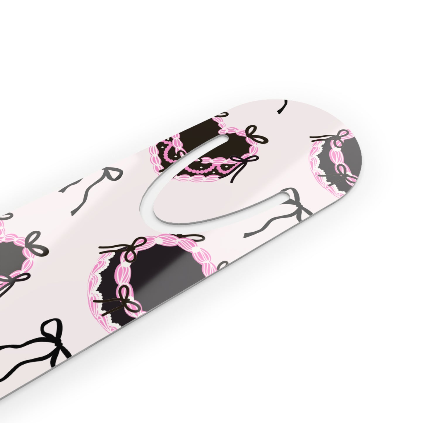 Trendy Coquette Cake Themed Aluminum Bookmark