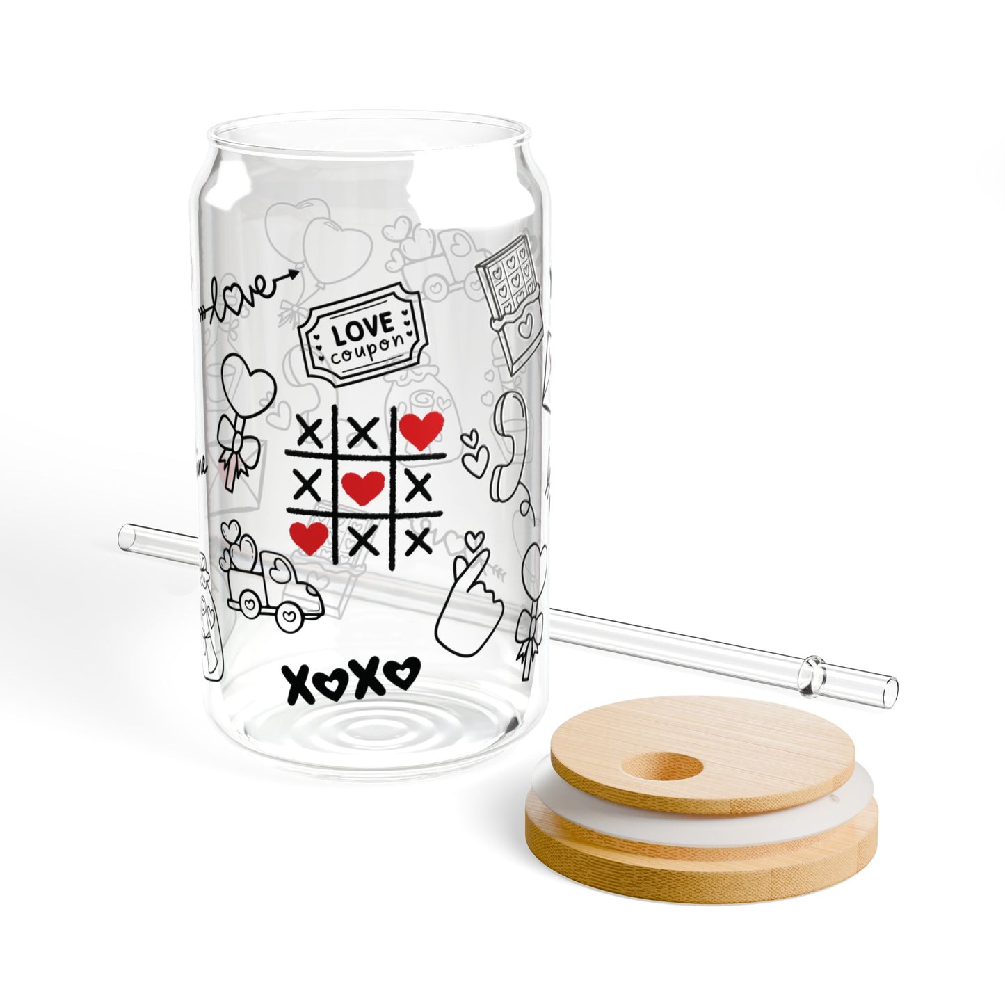 XOXO Love Doodle Glass Jar
