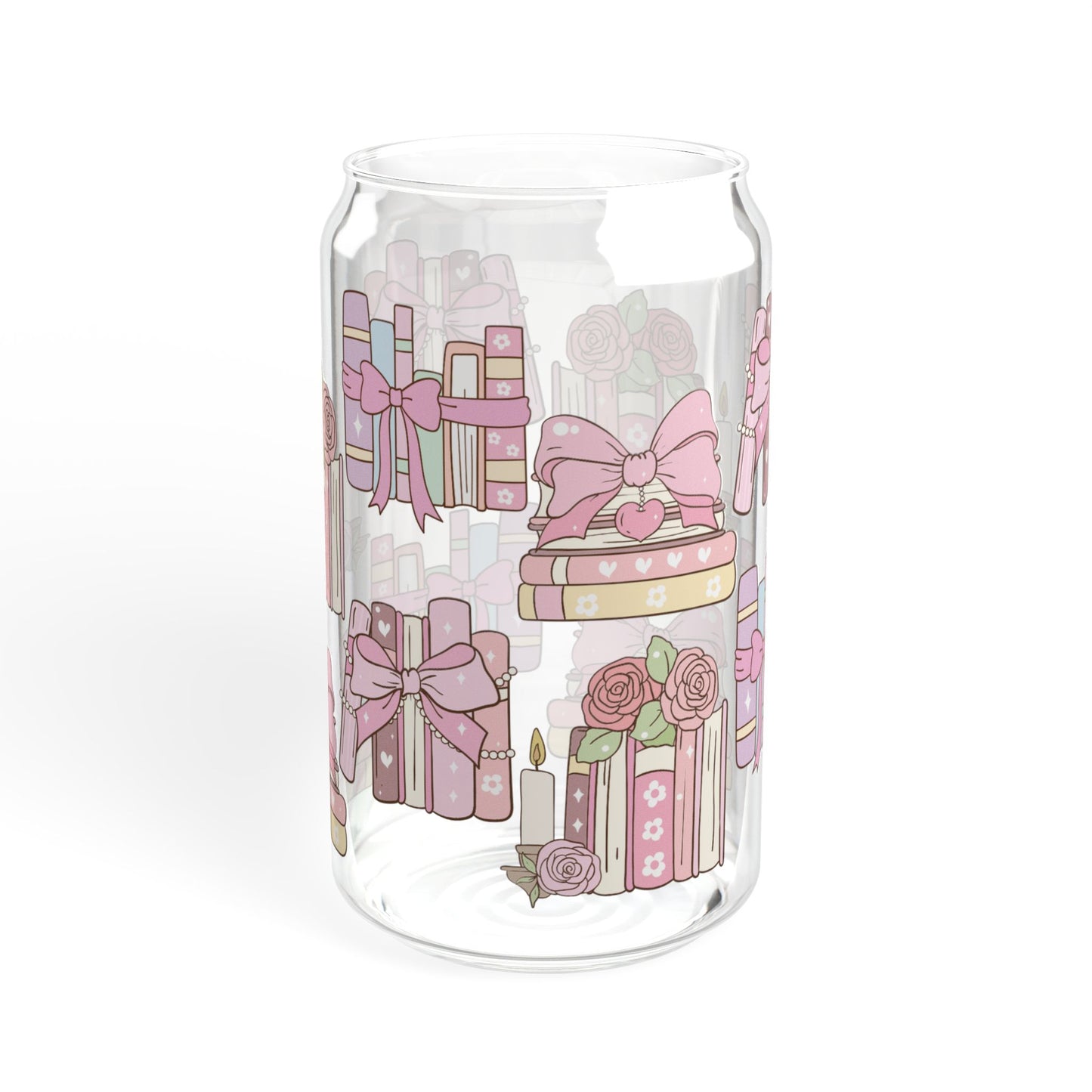 Coquette Book- Themed Glass Jar