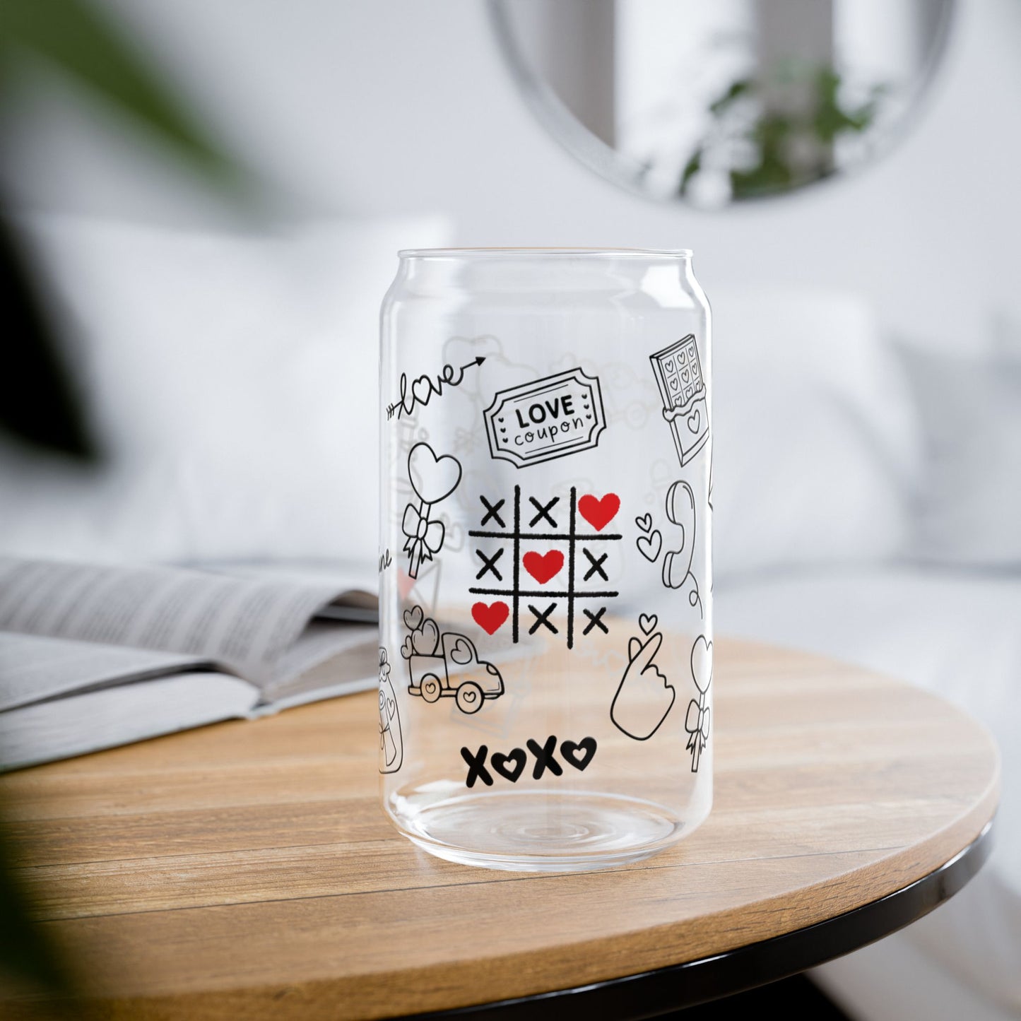 XOXO Love Doodle Glass Jar