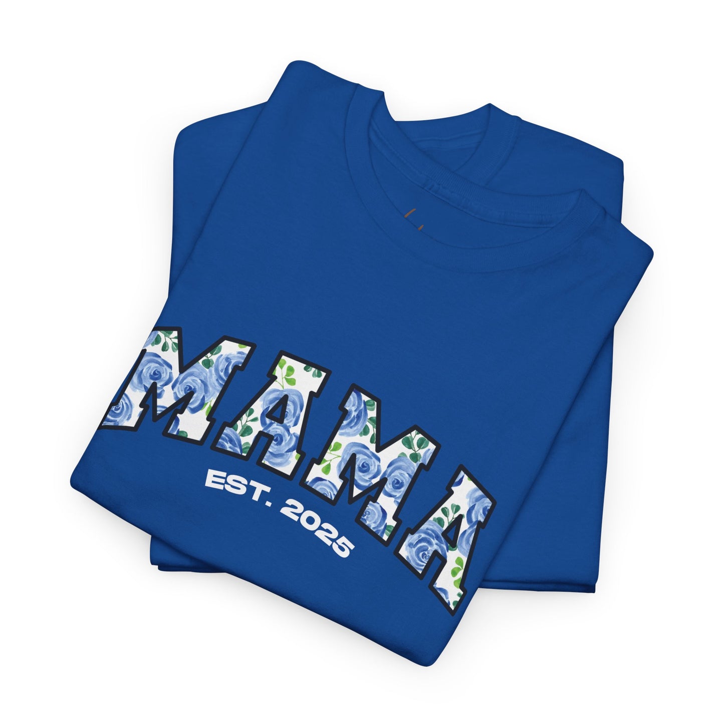 Floral “MAMA”, Customizable Year Cotton Tee