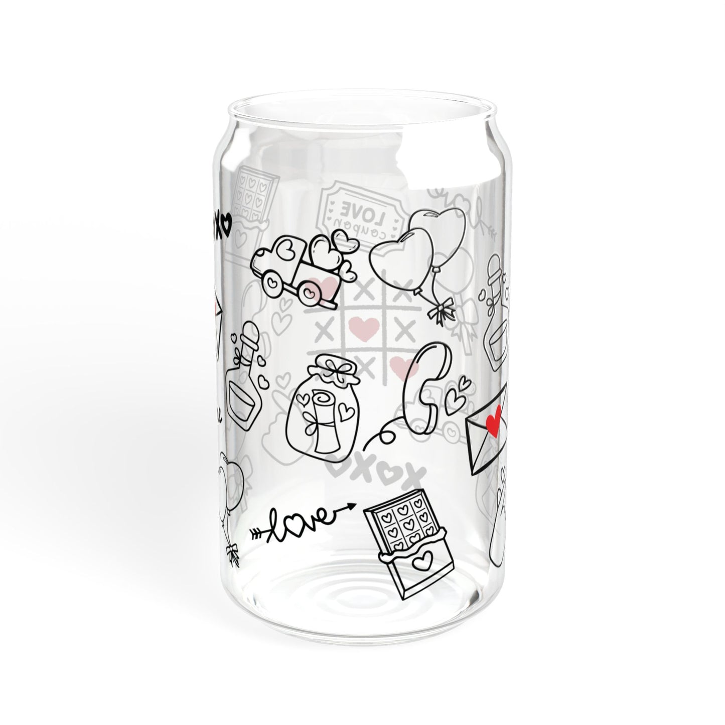 XOXO Love Doodle Glass Jar