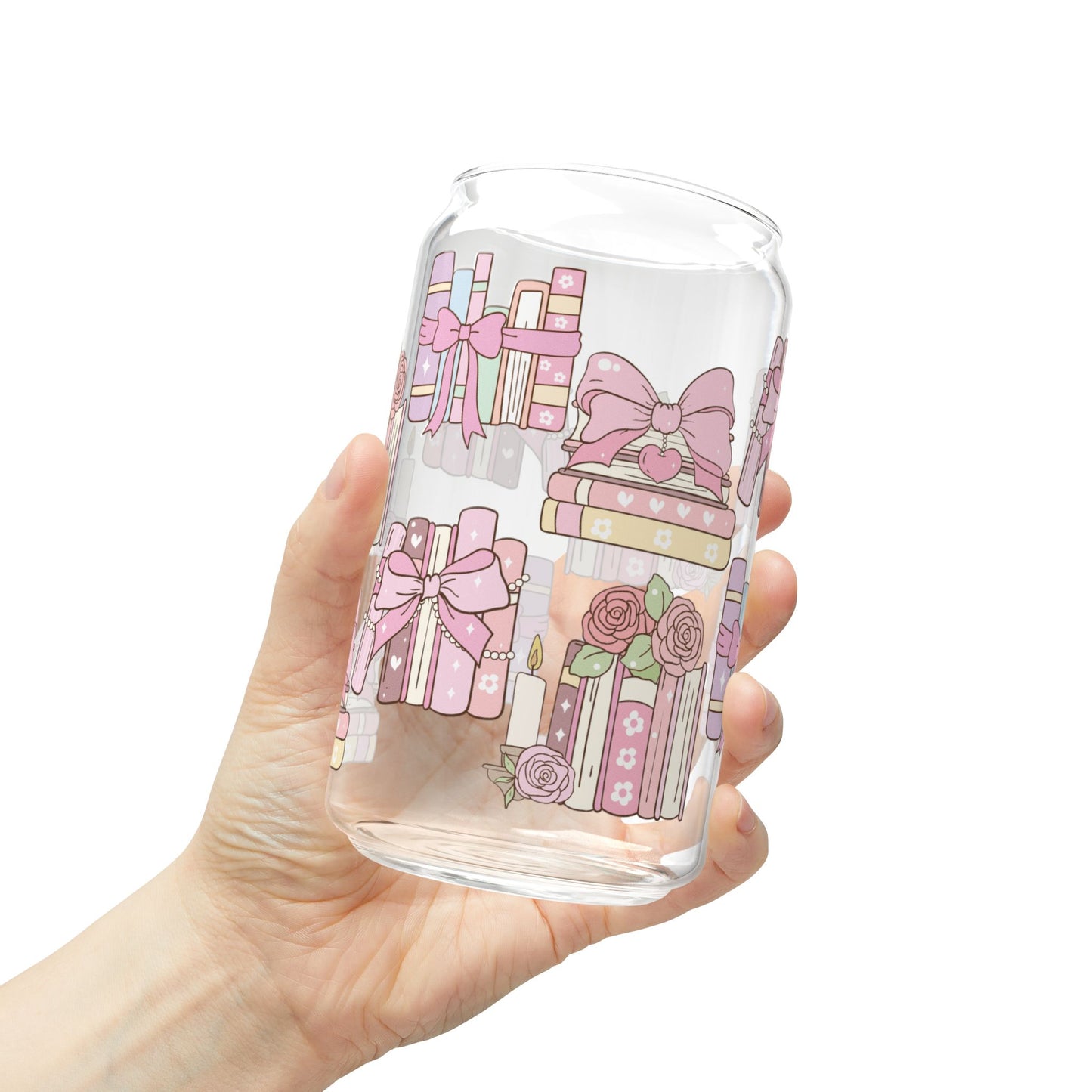 Coquette Book- Themed Glass Jar
