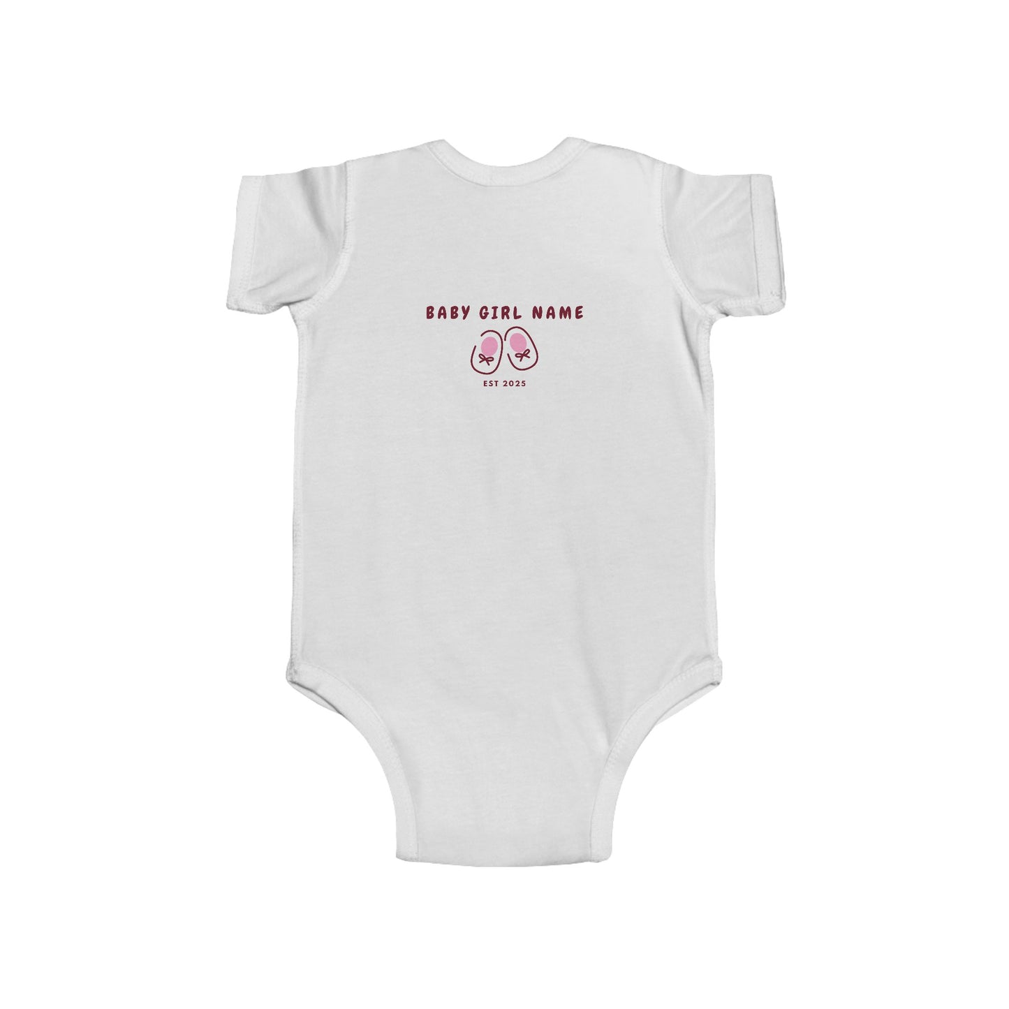 'Cutie Patootie' Baby Girl Onesie With Personalizable Name and Year On The Back