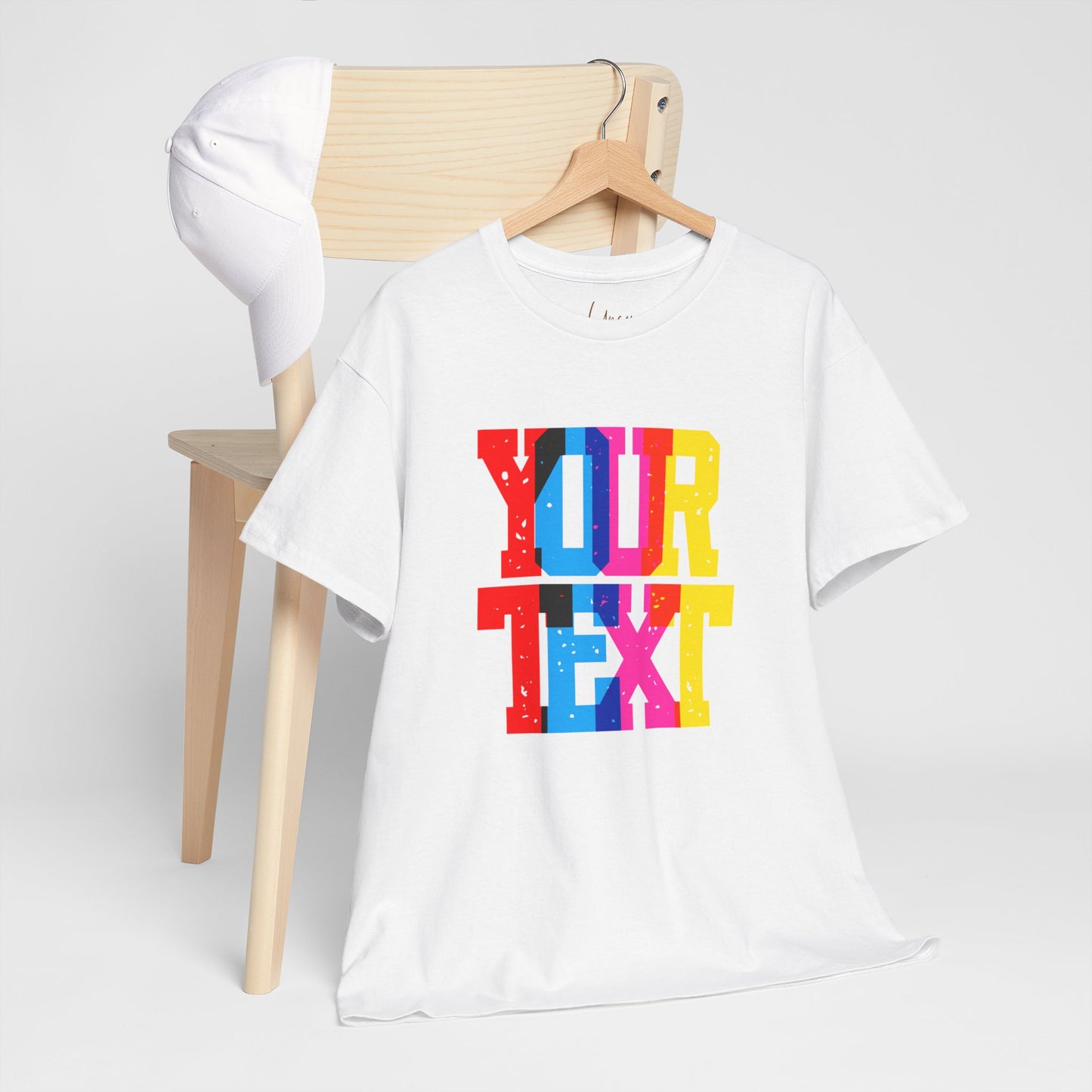 Customaizable Bold Block Lettering Unisex Heavy Cotton Tee