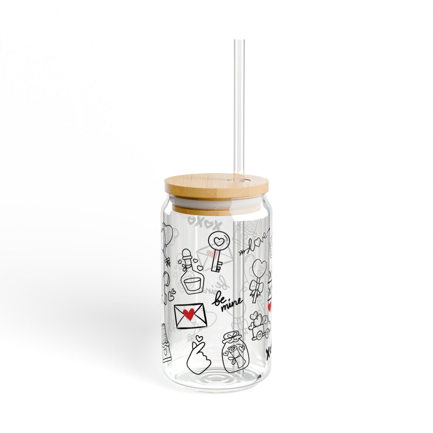 XOXO Love Doodle Glass Jar