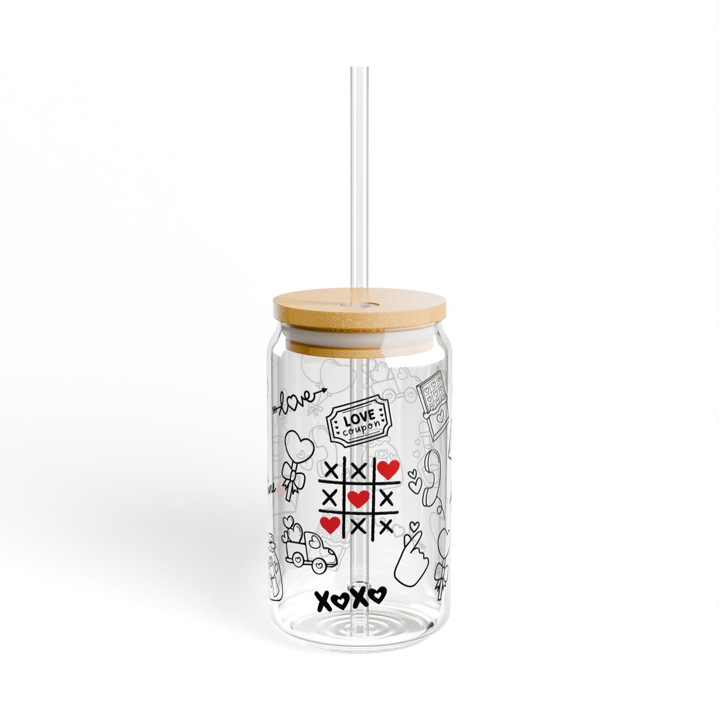 XOXO Love Doodle Glass Jar