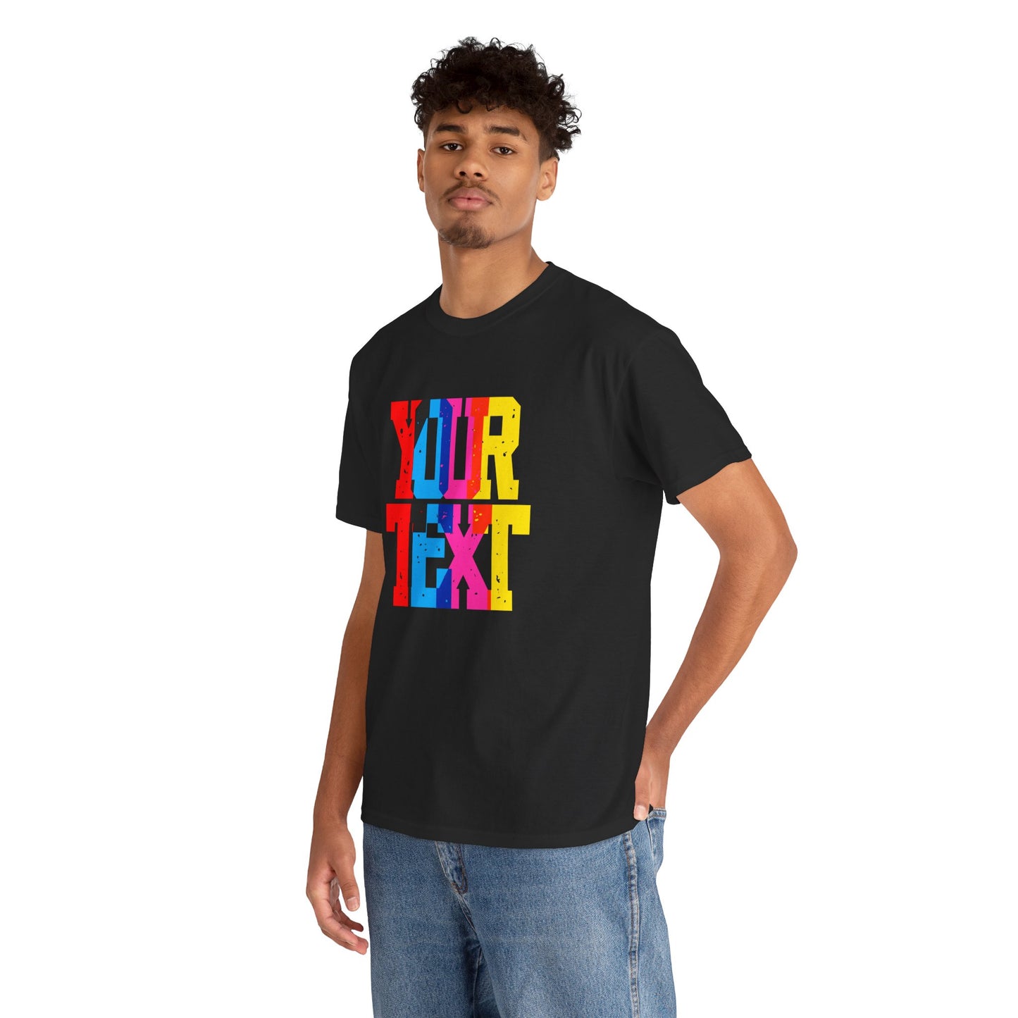 Customaizable Bold Block Lettering Unisex Heavy Cotton Tee