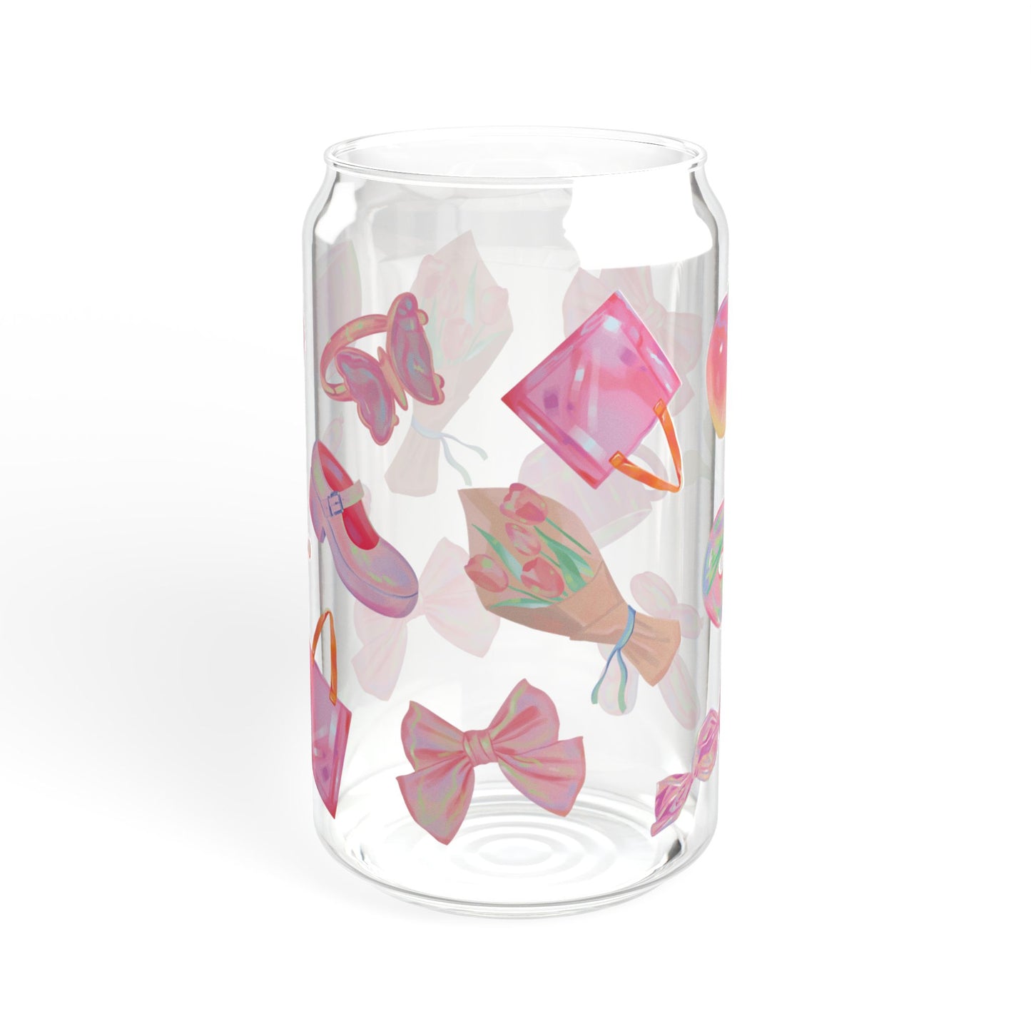 Pink Girly Glass Tumbler