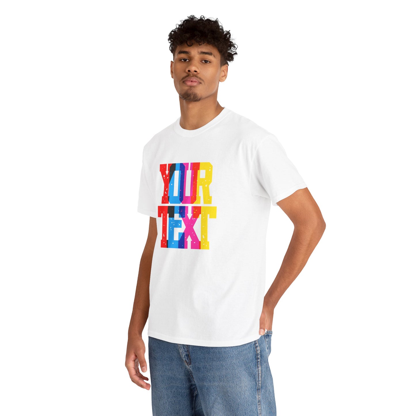 Customaizable Bold Block Lettering Unisex Heavy Cotton Tee