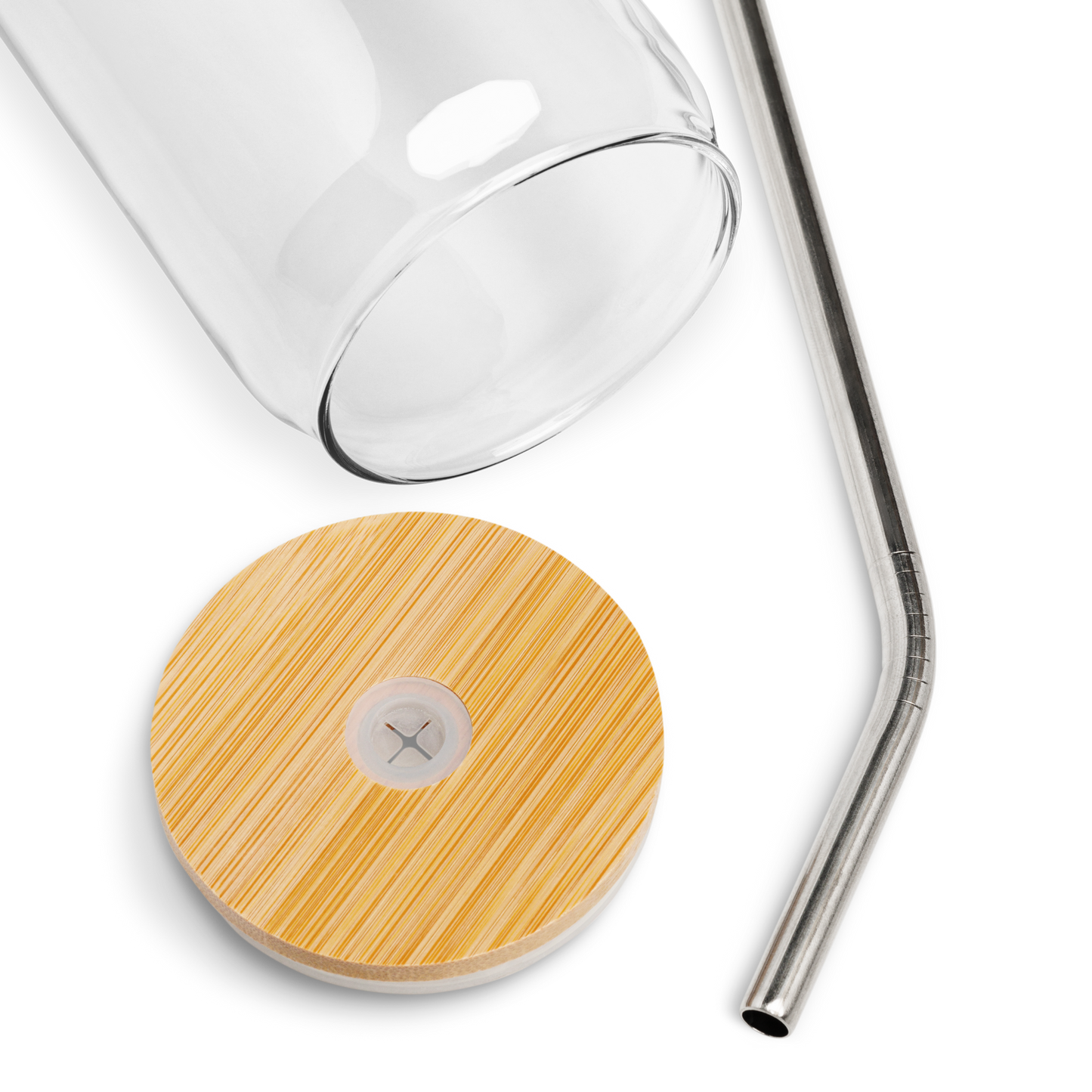 Bride Squad Sipper Glass - 16oz with Bamboo Lid and Stainless Steel Straw