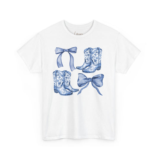 Cowgirl Blue Coquette Spirit Western Cotton Tee