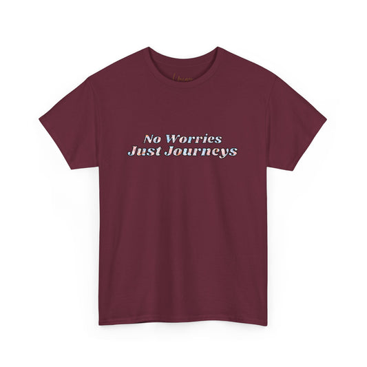 No Worries, Just Journeys Travel Unisex Cotton Tee