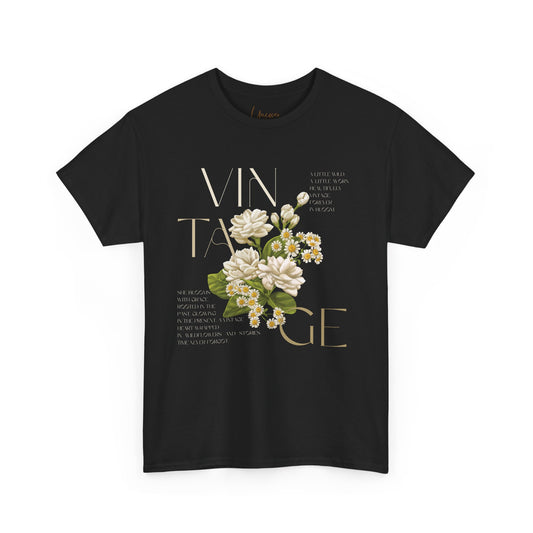 Vintage Floral Graphic Tee – Timeless & Elegant