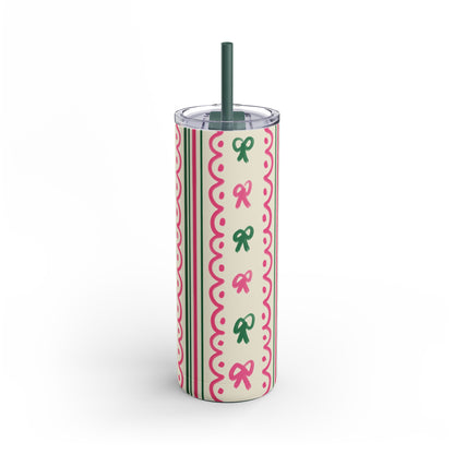 Elegant Bow Themed Skinny Tumbler