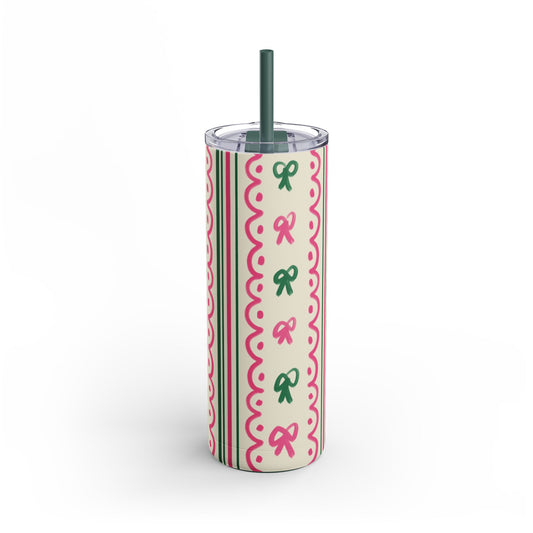 Elegant Bow Themed Skinny Tumbler