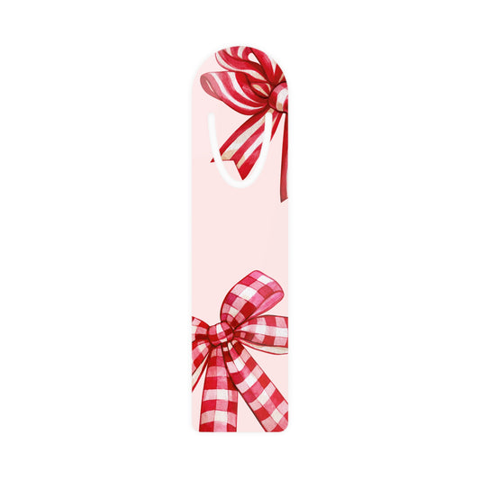 Festive Red Bow Aluminum Bookmark