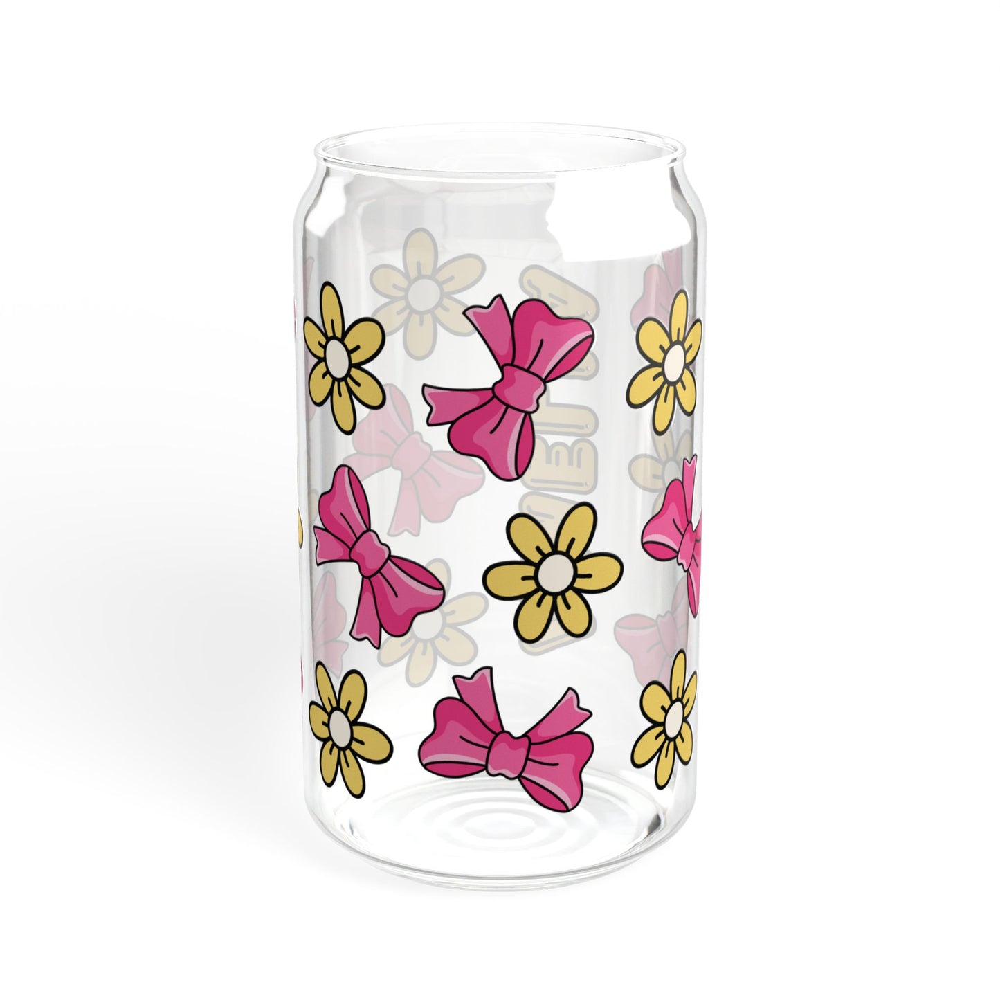 Customizable Bows & Flowers Glass Tumbler