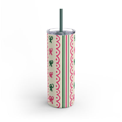 Elegant Bow Themed Skinny Tumbler