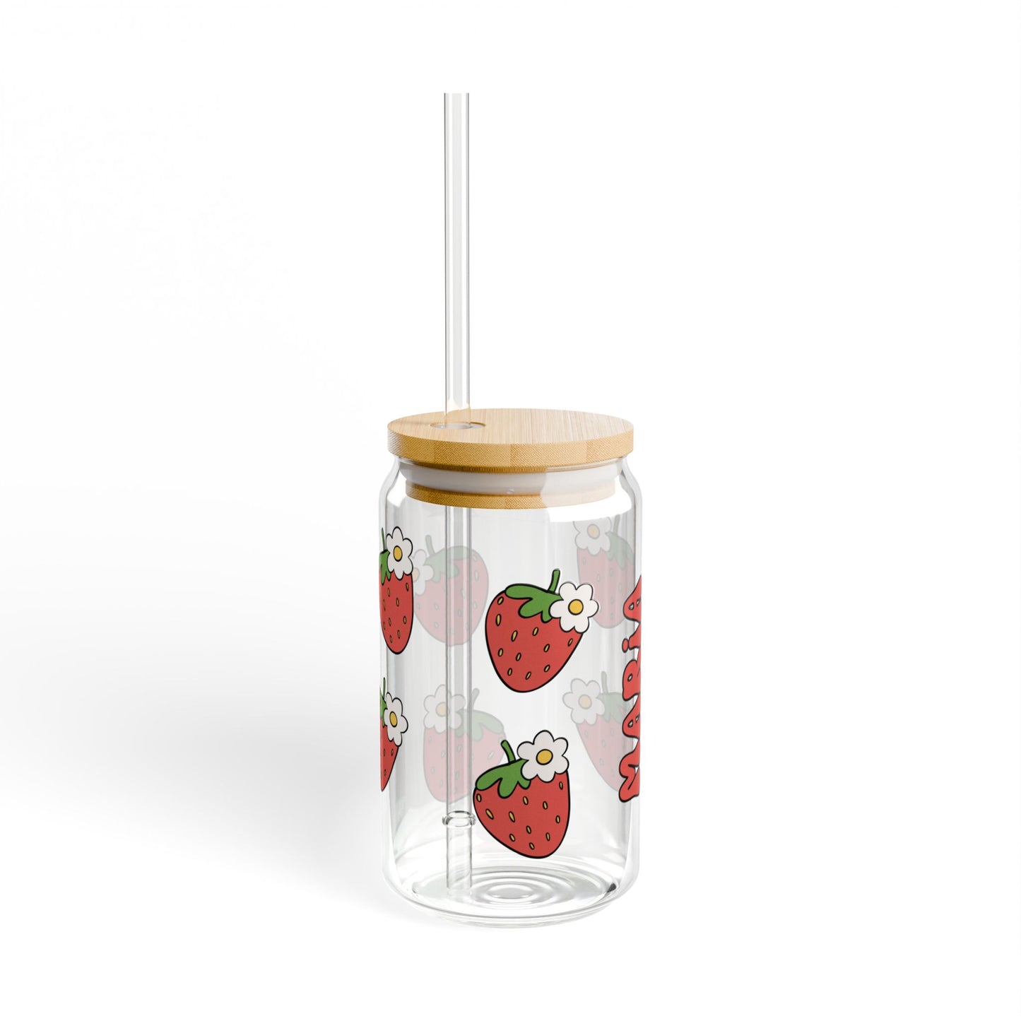 Custom Strawberry Name Glass Jar