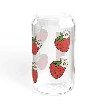 Custom Strawberry Name Glass Jar