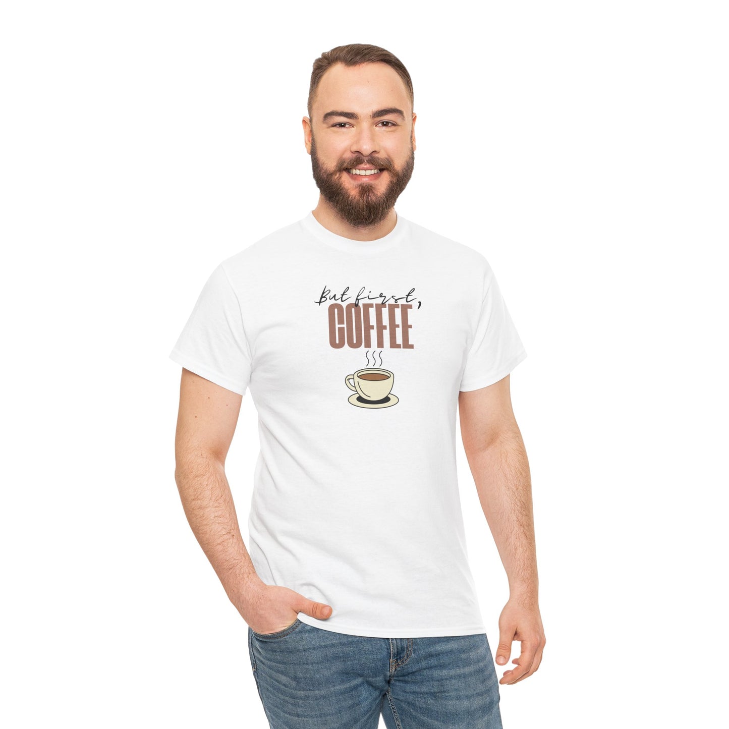 But First, Coffee, Coffee Lover Unisex Cotton Tee
