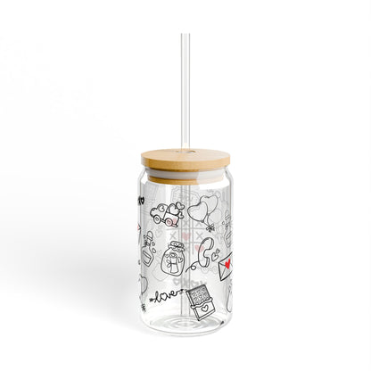 XOXO Love Doodle Glass Jar