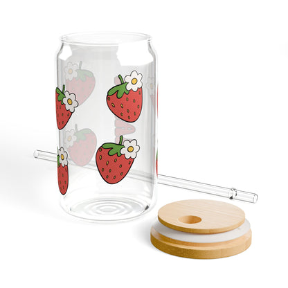 Custom Strawberry Name Glass Jar