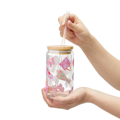 Pink Girly Glass Tumbler