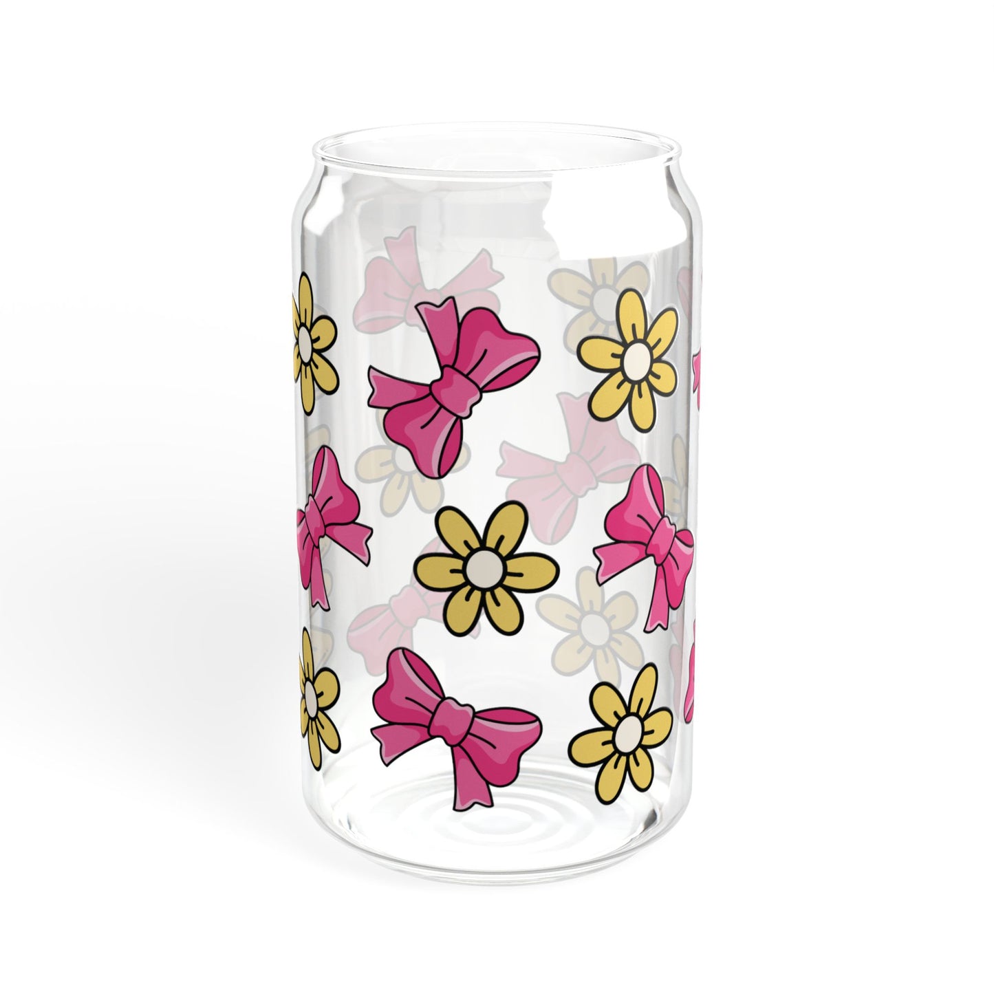 Customizable Bows & Flowers Glass Tumbler