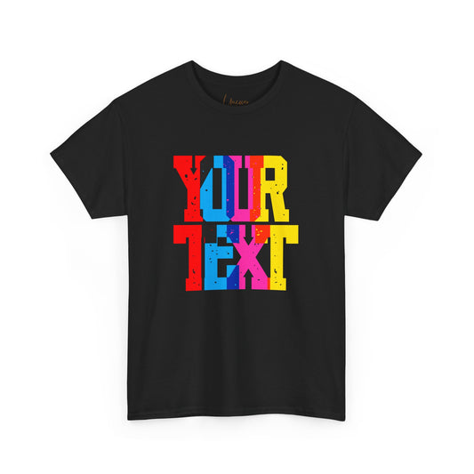 Customaizable Bold Block Lettering Unisex Heavy Cotton Tee