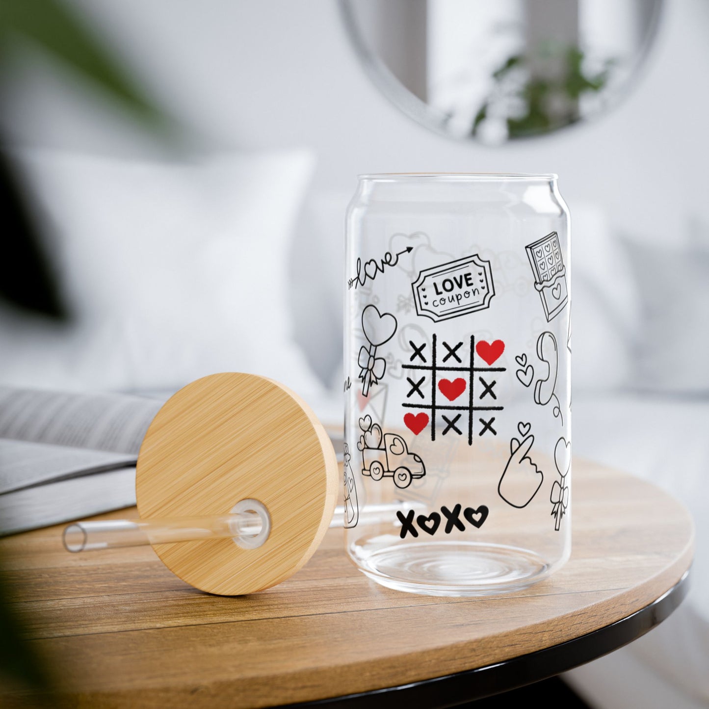 XOXO Love Doodle Glass Jar