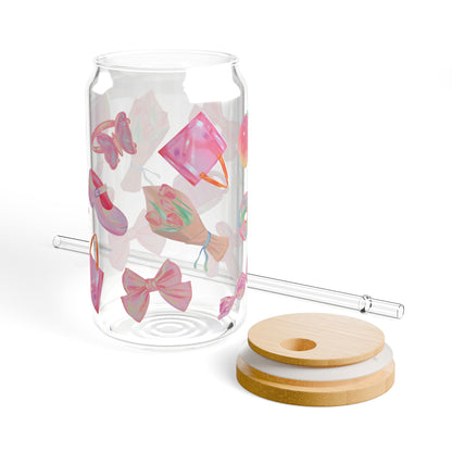 Pink Girly Glass Tumbler