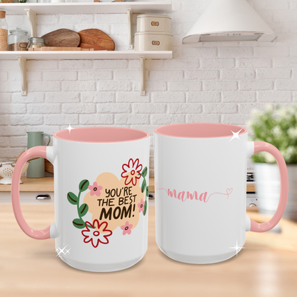 Best Mom's Floral Accent Ceramic Mug