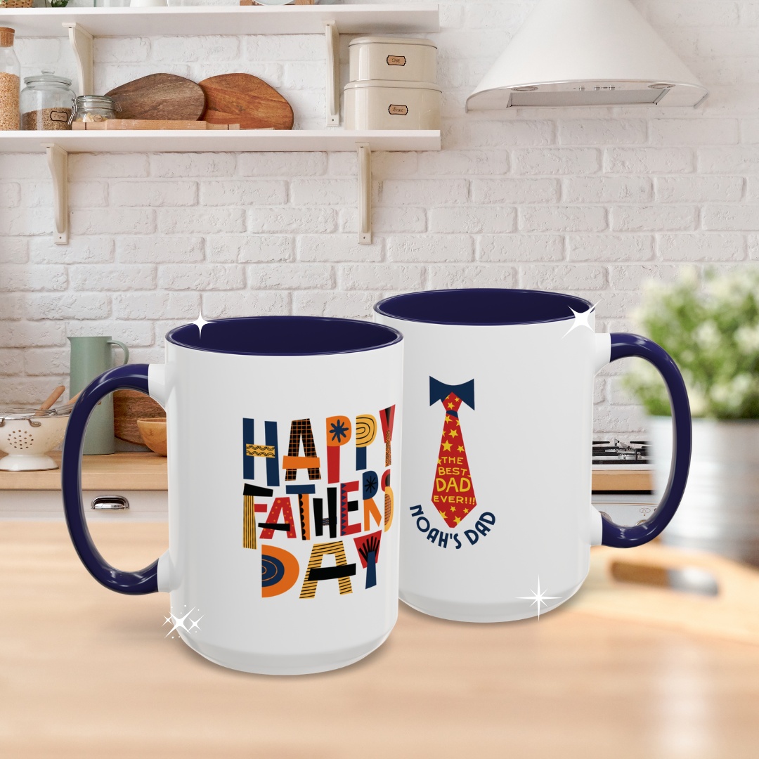 Personalized Father's Day Mug – Custom Name, Retro Design