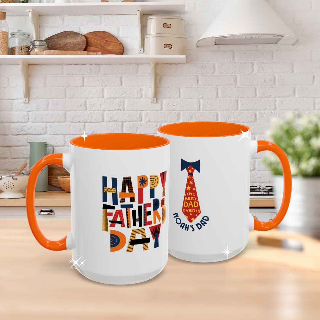 Personalized Father's Day Mug – Custom Name, Retro Design