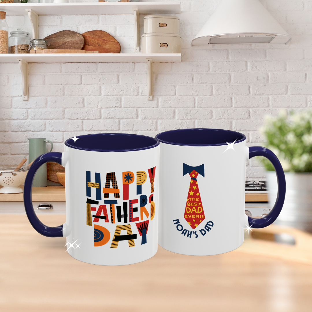 Personalized Father's Day Mug – Custom Name, Retro Design