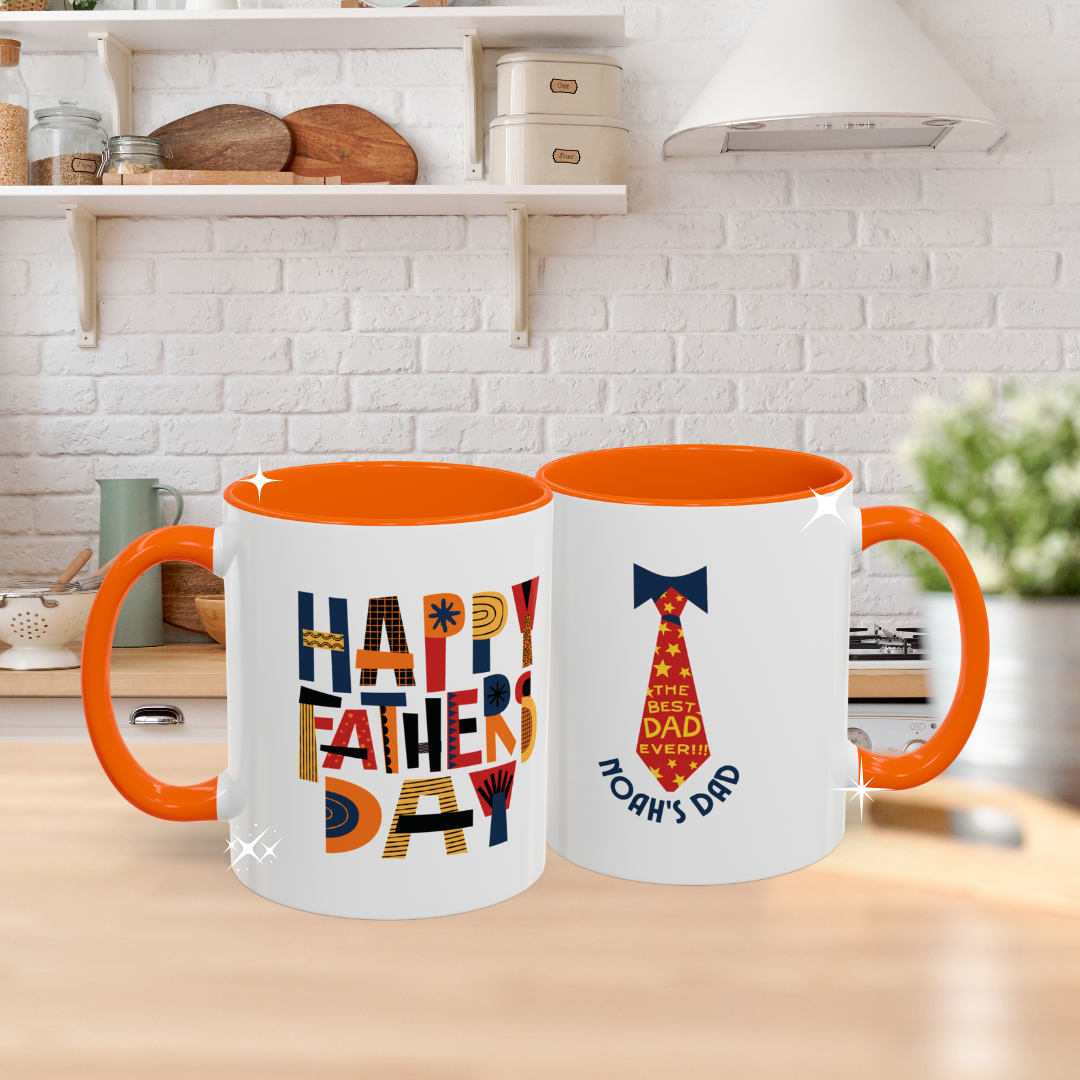 Personalized Father's Day Mug – Custom Name, Retro Design