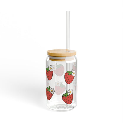 Custom Strawberry Name Glass Jar