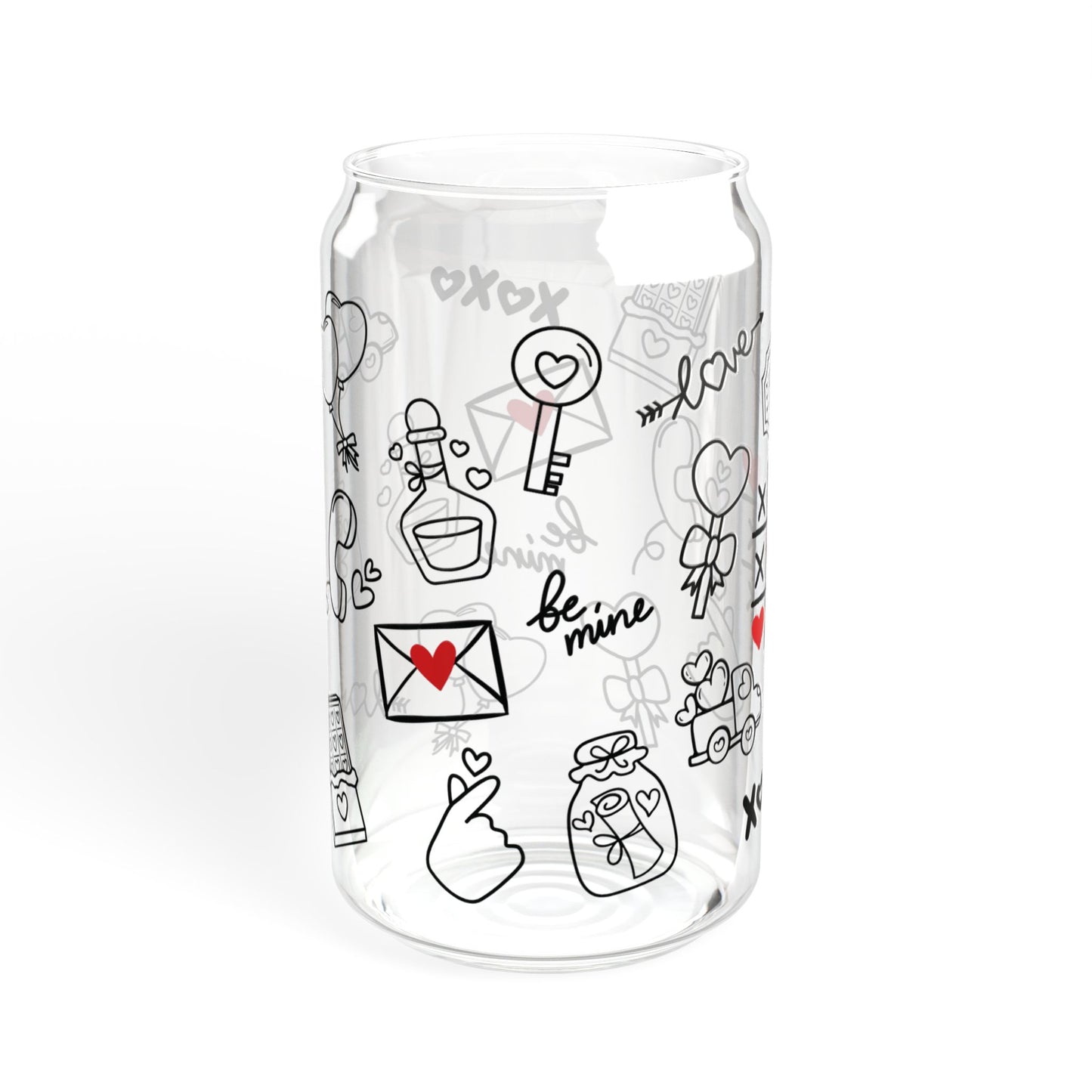 XOXO Love Doodle Glass Jar