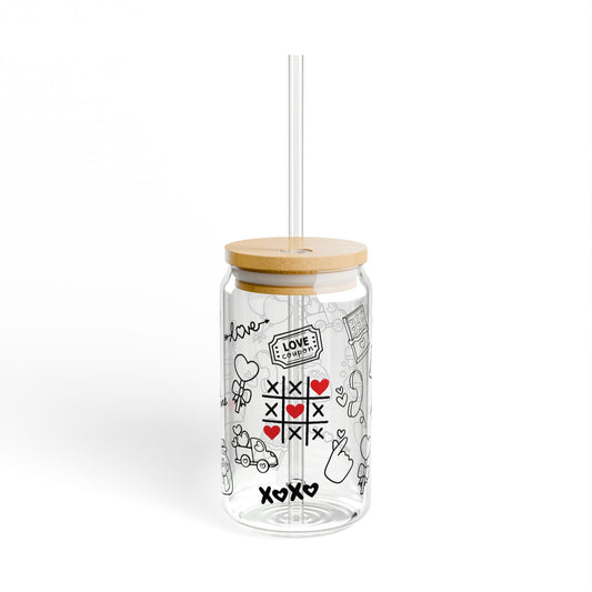 XOXO Love Doodle Glass Jar