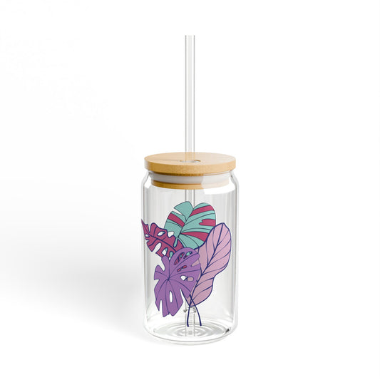 Tropical Leaf Glass Jar